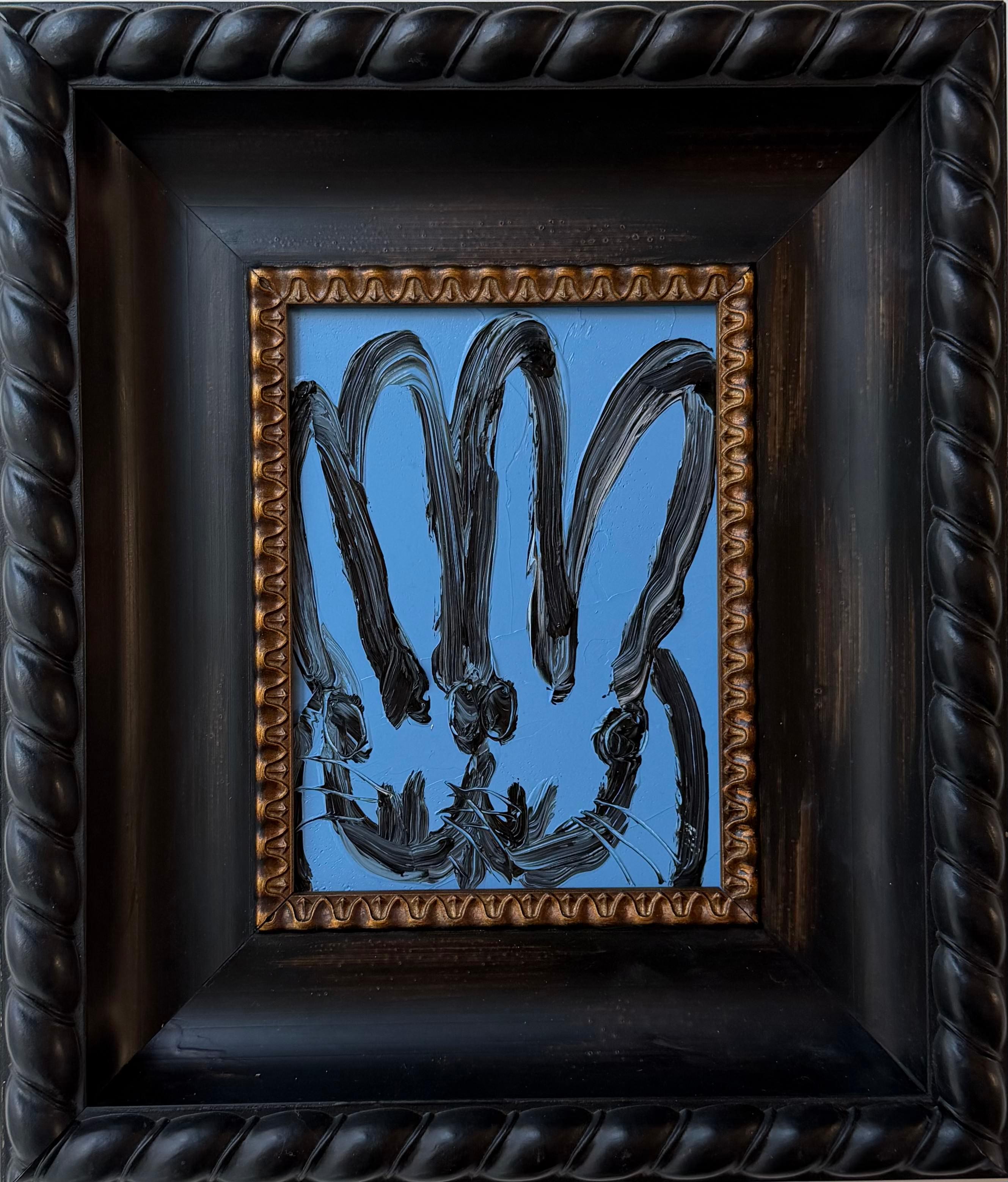 Hunt Slonem "Pair Offspring" Black and Blue Bunny