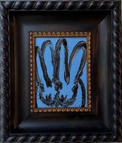 Hunt Slonem "Pair Offspring" Black and Blue Bunny