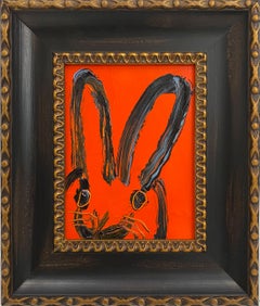 Hunt Slonem "Palasides" lapin noir et rouge