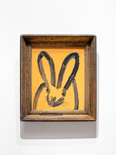 Hunt Slonem "Pale Path" painting of a bunny