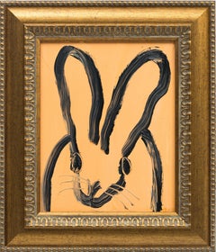 Hunt Slonem "Peach" Unique Oil Painting of a Bunny