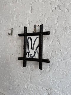Hunt Slonem "Peter" Coniglietto in bianco e nero