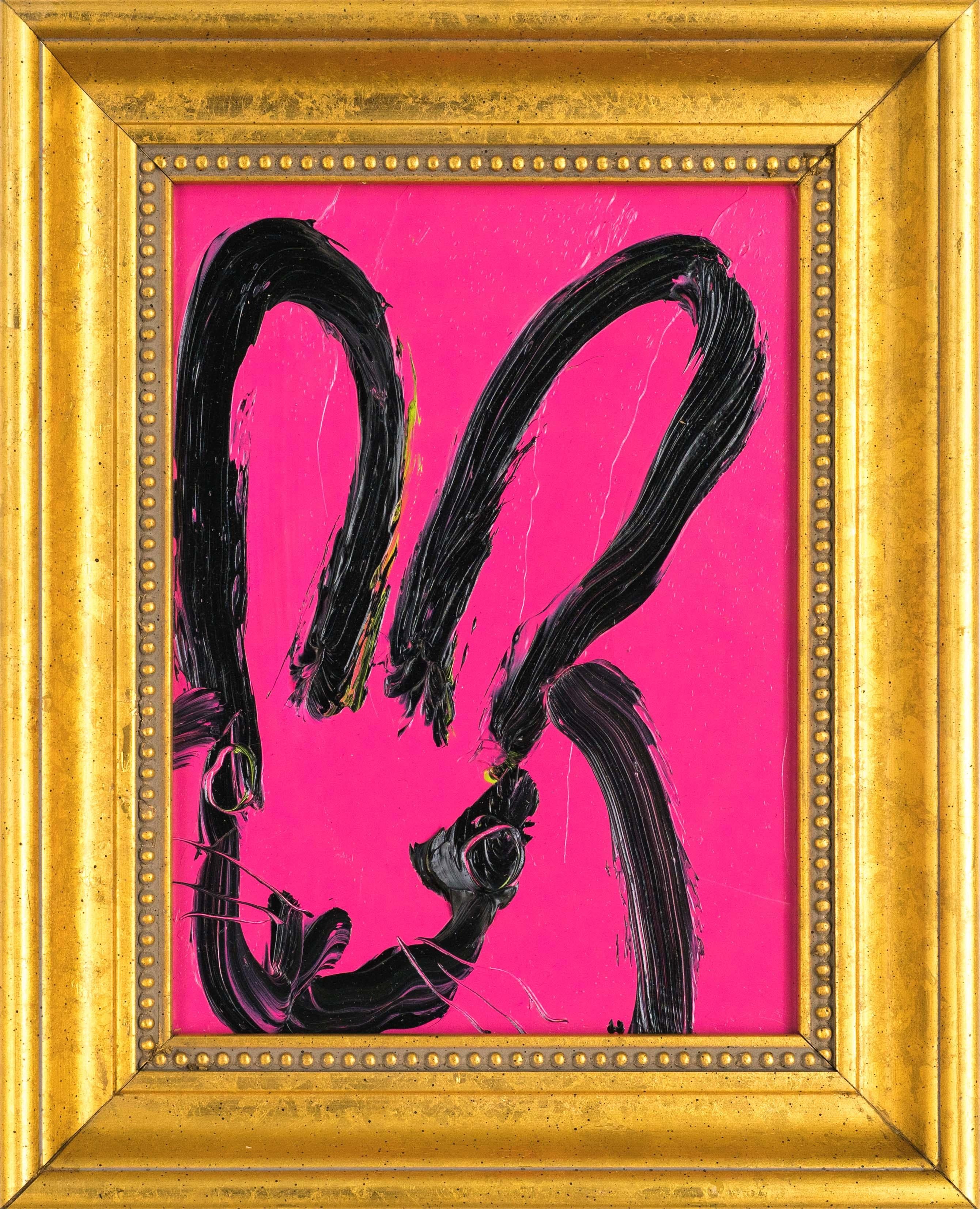 Hunt Slonem "Pink All Over" Singolo Coniglietto
Un singolo coniglio gesticolato in nero su uno sfondo rosa in una cornice vintage

Senza cornice: 8 x 6 pollici
Incorniciato: 10,5 x 8,5 pollici
*I dipinti sono incorniciati - Tieni presente che i