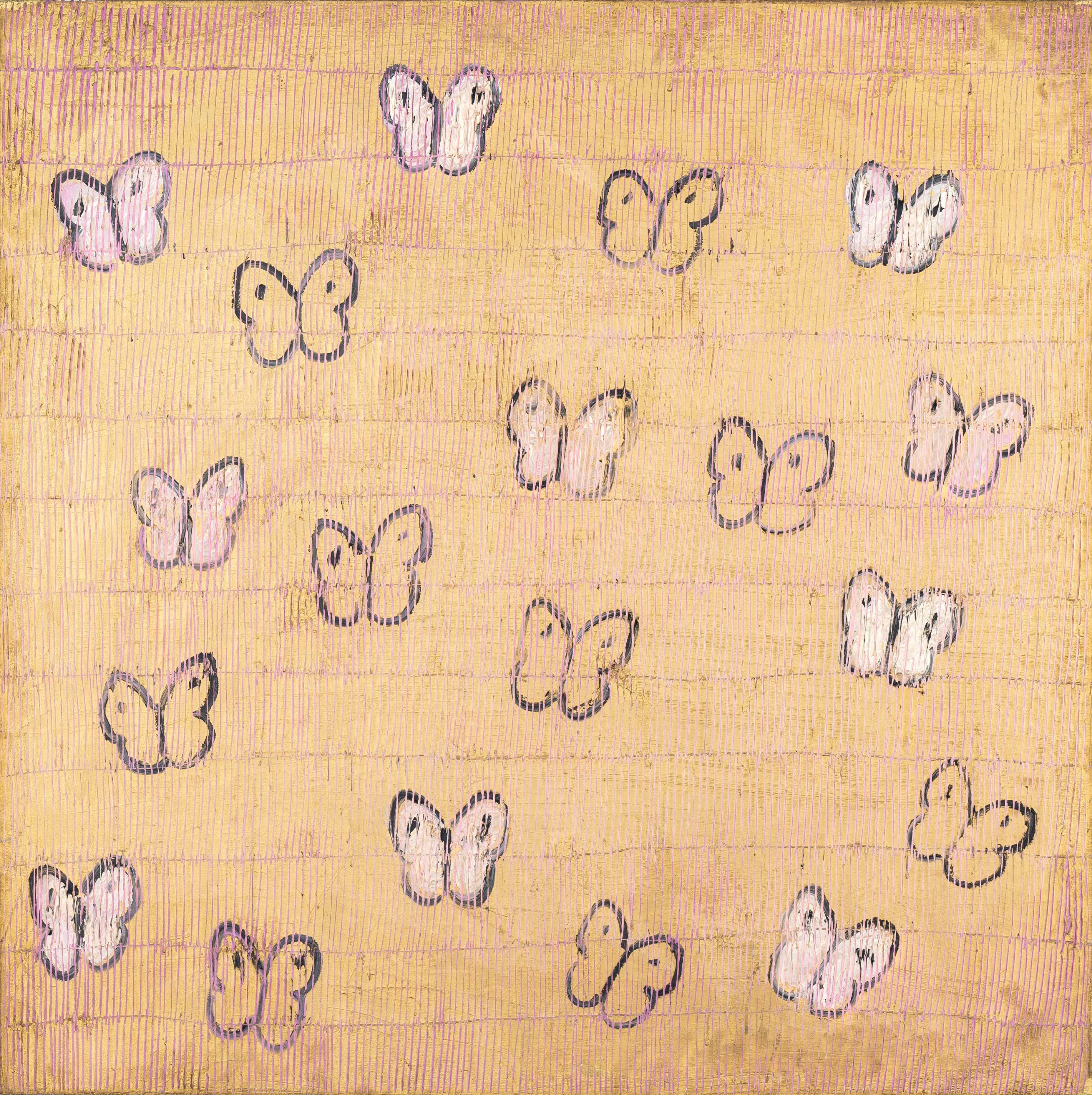 Hunt Slonem "Pink Ascension Thanksgiving" Papillons roses et or
Gestes de multiples papillons en noir et blanc sur un fond métallique et rose.
Non encadré

Hunt Slonem est un artiste américain renommé, connu pour ses peintures néo-expressionnistes