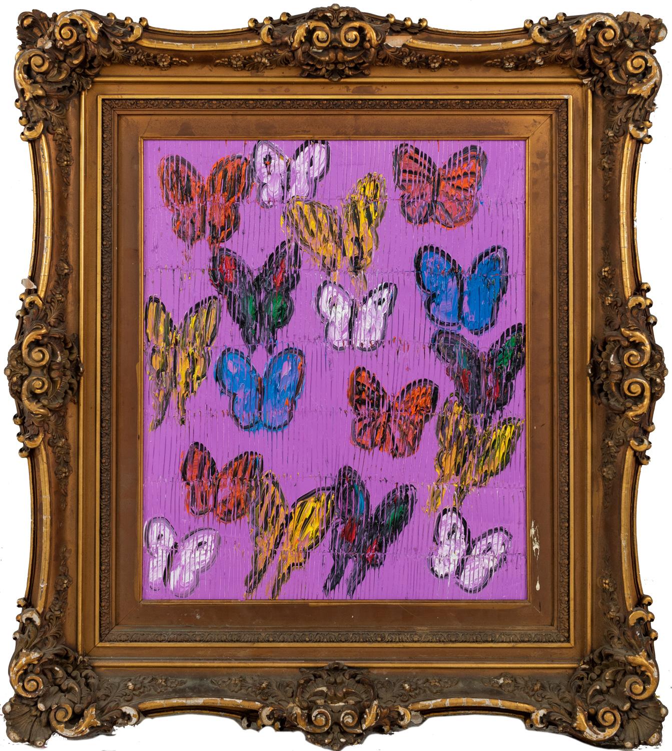 Hunt Slonem "Giornata delle falene rosa" Farfalle viola