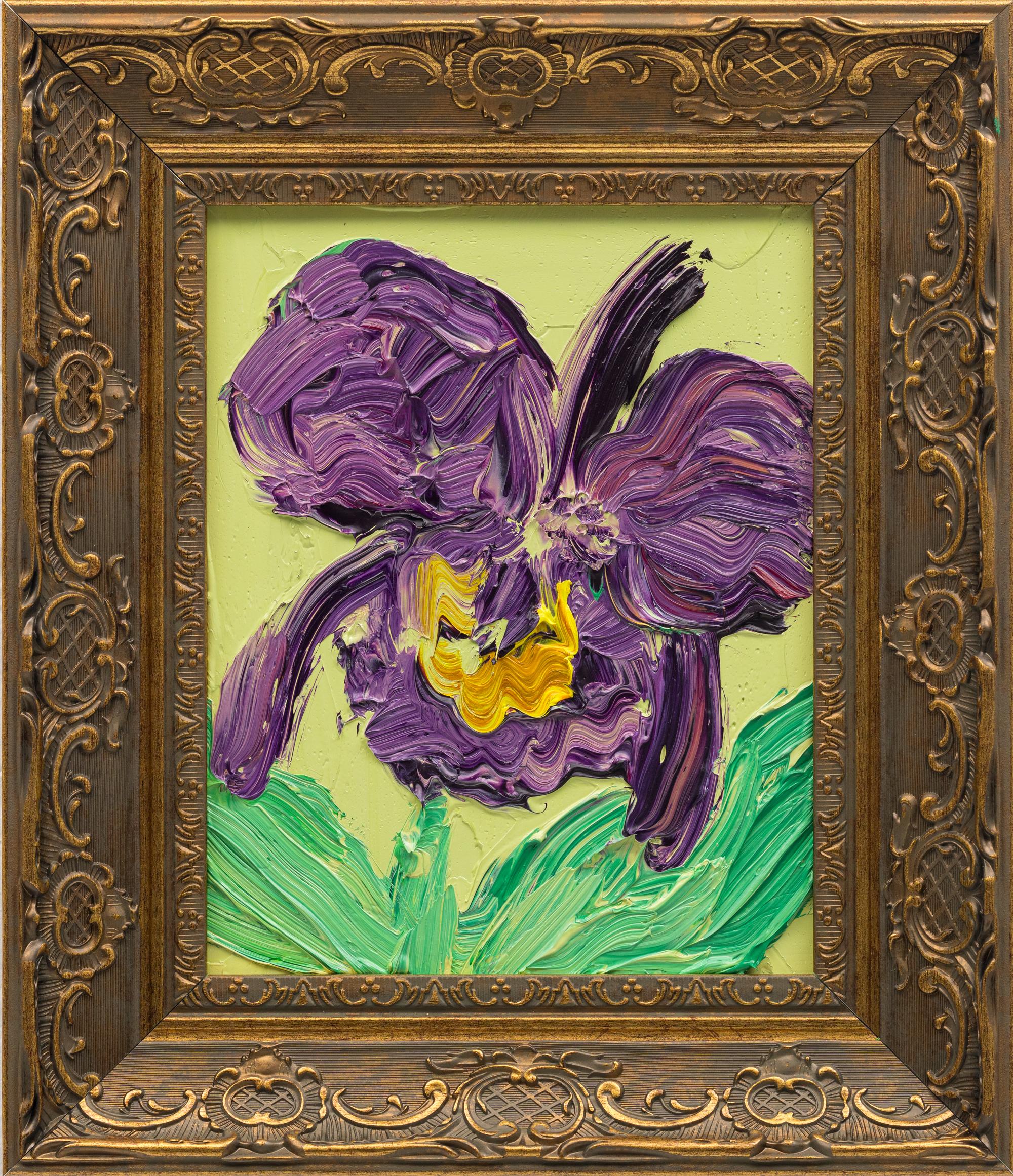 Hunt Slonem "Purple Catelaya" Original floral painting in oil
