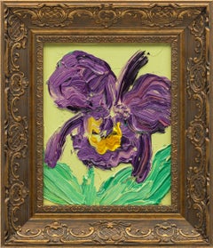 Hunt Slonem "Purple Catelaya" Original floral painting in oil