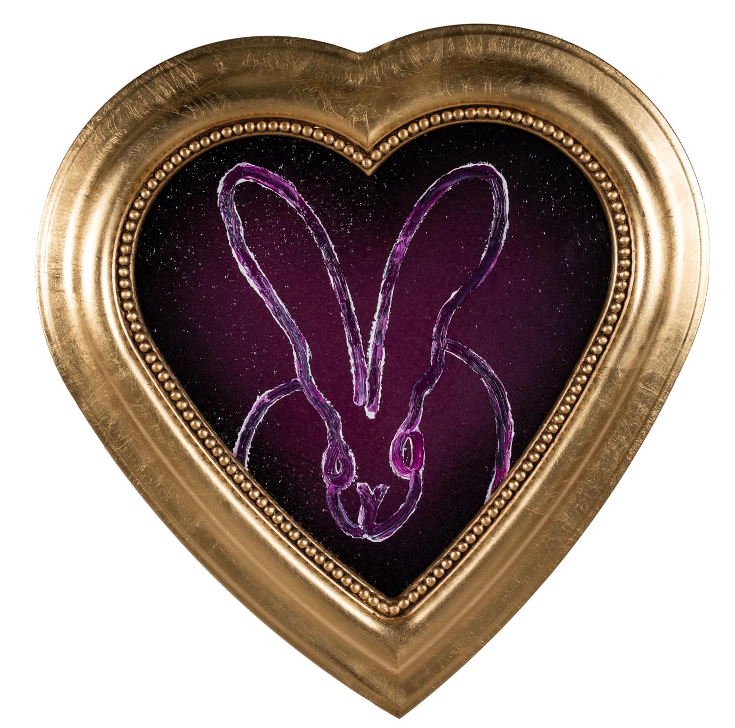 Hunt Slonem "Cuore Viola" Coniglietto di polvere di diamante