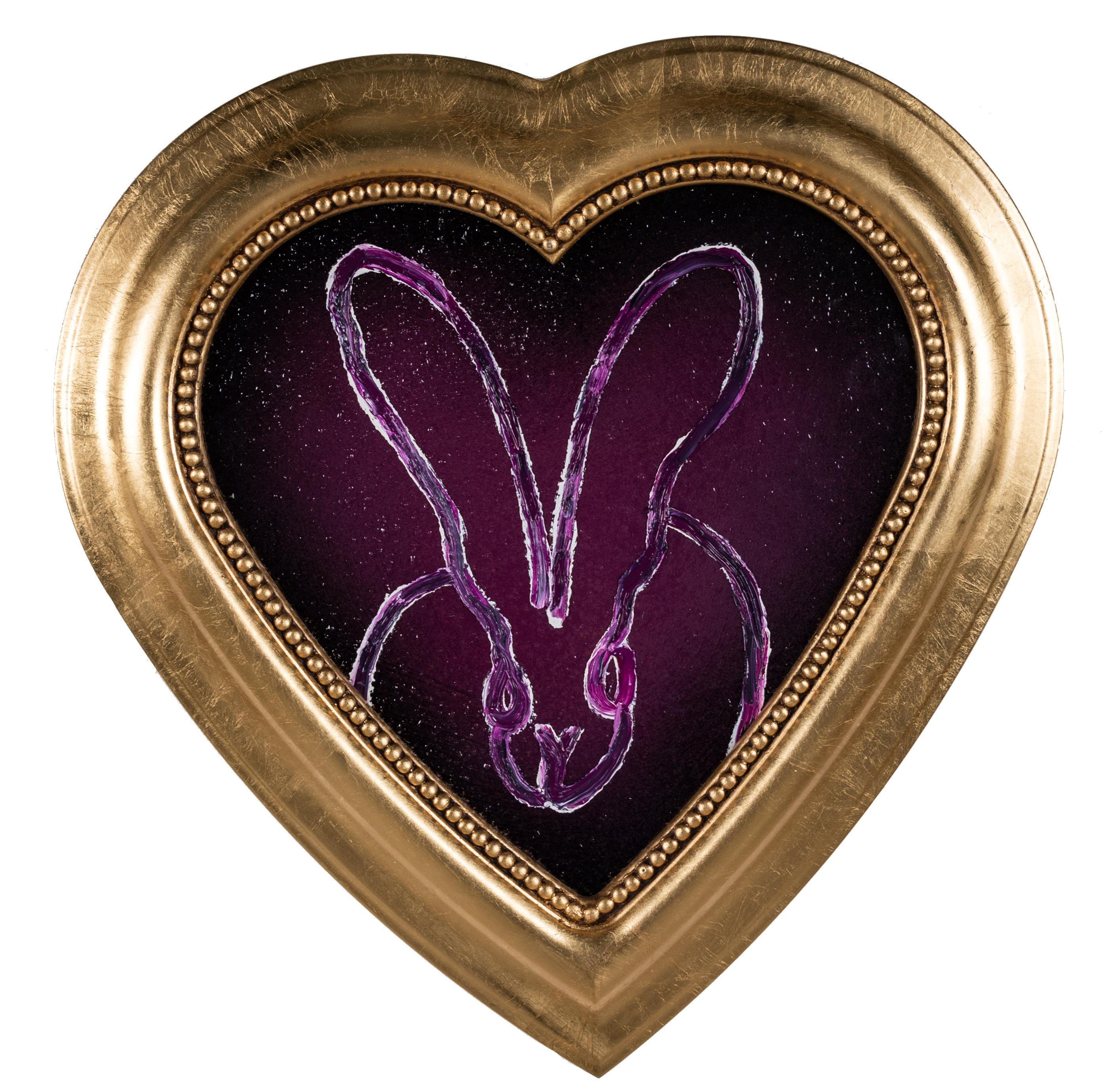 Hunt Slonem "Cuore Viola" Coniglietto di polvere di diamante