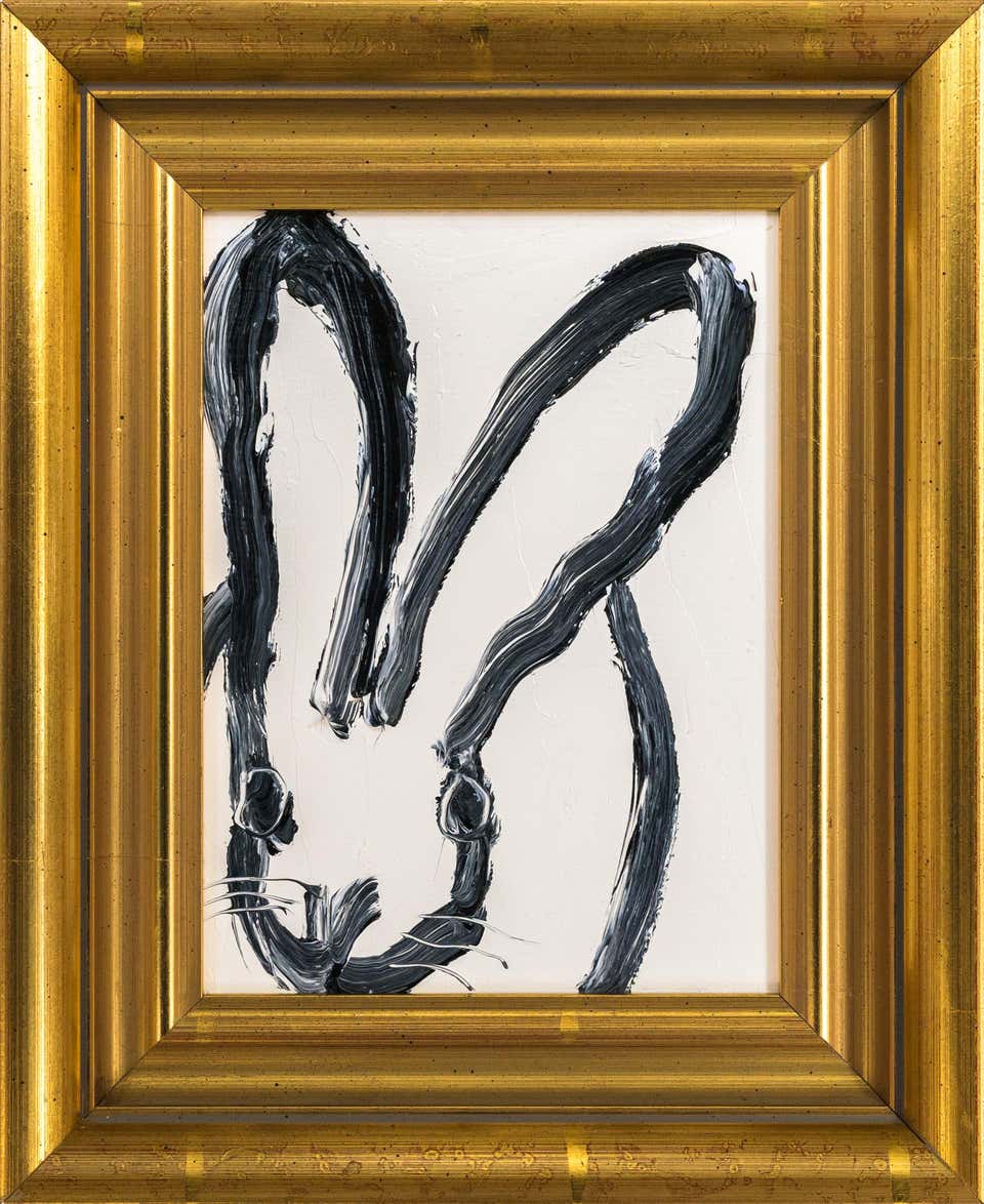 Hunt Slonem "Randy" Black and White Bunny