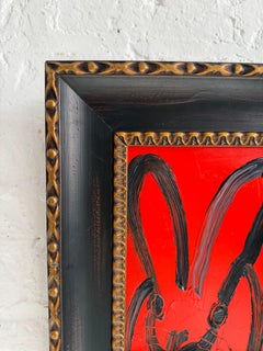 Hunt Slonem "Red 2" lapin noir et rouge