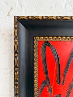 Hunt Slonem "Red 4" Black and Red Bunny