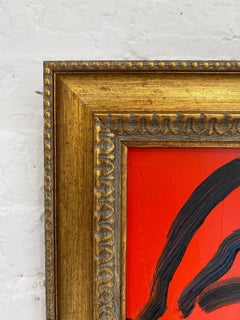 Hunt Slonem "Red" Black and Red Bunny