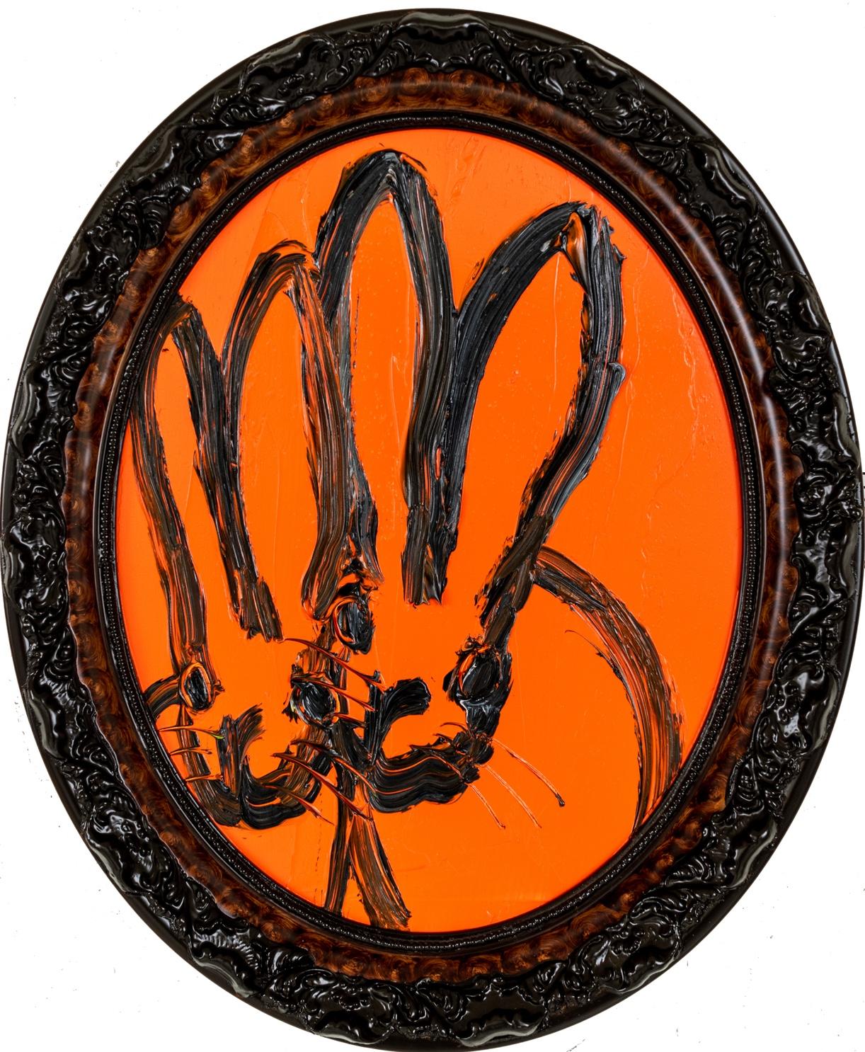 Hunt Slonem "Red Duet" Couple orange vif
Un couple de lapins gesticulant en noir sur un fond orange vif dans un cadre vintage.
Signé, daté et titré au verso

Sans cadre : 14 x 11 pouces
Encadré : 17 x 14 pouces
*Les peintures sont encadrées -