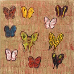 Hunt Slonem "Red Sea Division" Butterflies