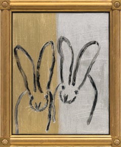 Hunt Slonem "Romeo & Juliet" painting of bunnies