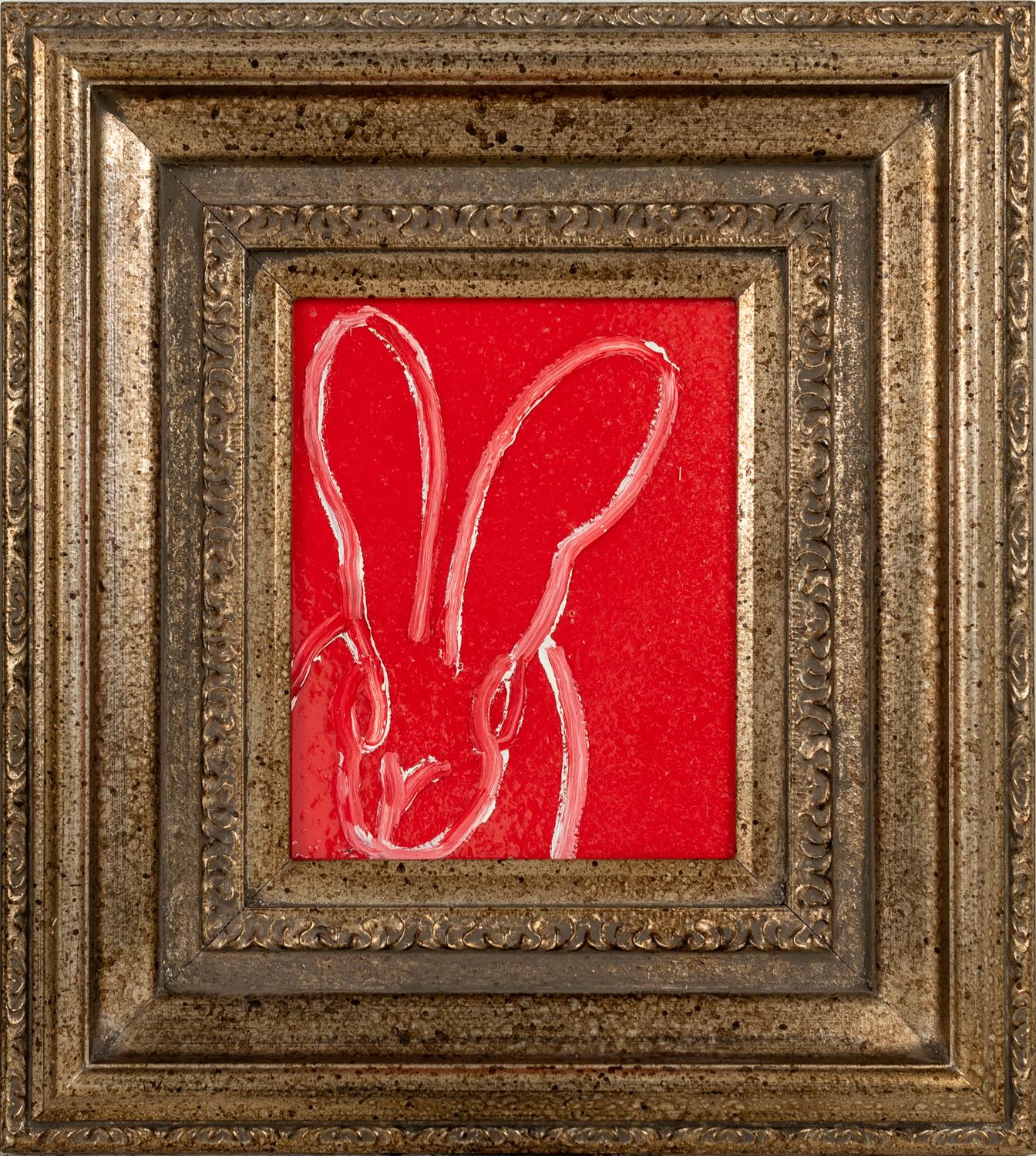 Hunt Slonem "Sam" Hot Red Resin Bunny
Red gestured bunny on red resin background in antique frame

Unframed: 10 x 8 inches
Framed: 19.5 x 17.5 inches
*painting is framed*

Hunt Slonem is a well-renowned American artist is known for his