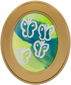 Hunt Slonem "Scope" Original butterflies painting in oil