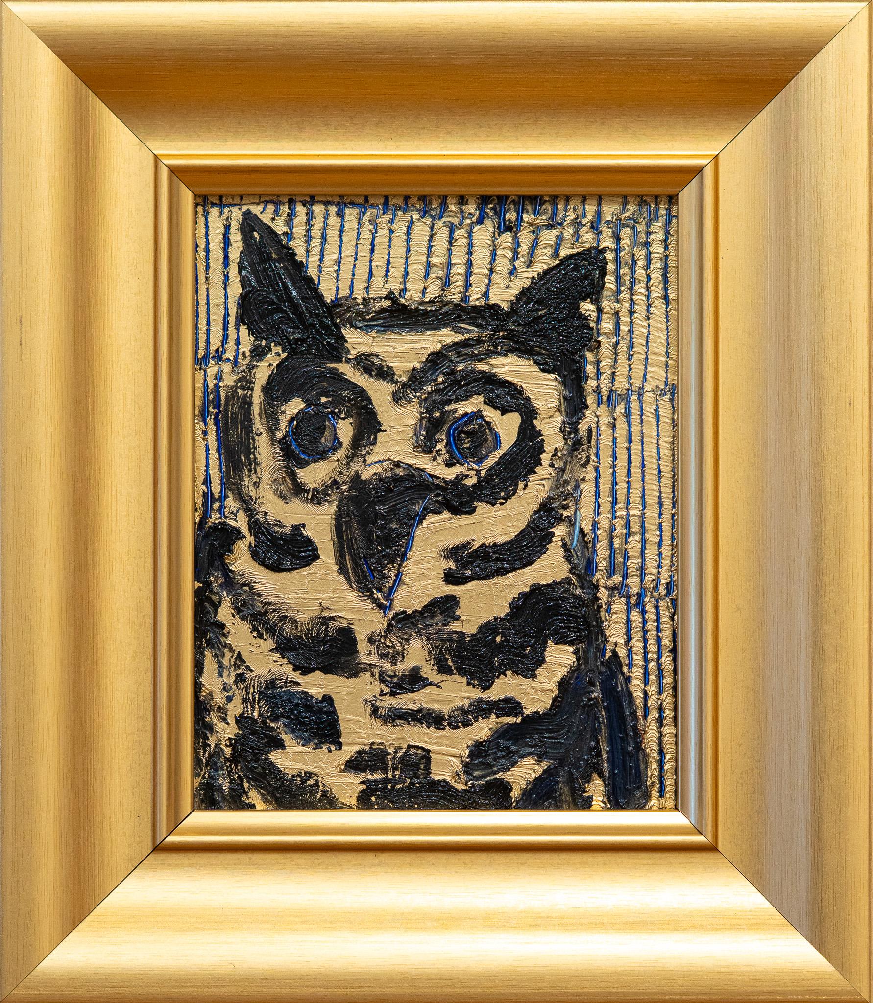 Tableau de Hunt Slonem intitulé « Scored Owl », représentant un hibou