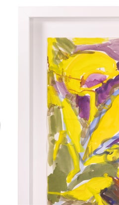 Hunt Slonem Signed Original Watercolor Painting Bird with Flowers, Retail $35000