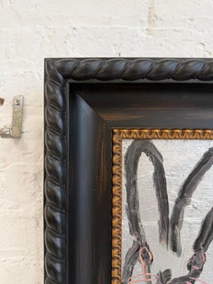 Hunt Slonem "Silver Bunny" Black and Silver Bunny