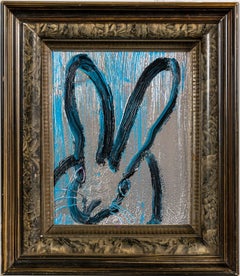 Hunt Slonem „Silverado“ Blauer Silberner Hasen
