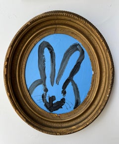 Hunt Slonem "Sky Light" Coniglietto ovale blu