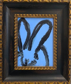 Hunt Slonem "Sky Tower" lapin noir et bleu