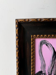 Hunt Slonem "South Hampton" Black and Pink Bunny