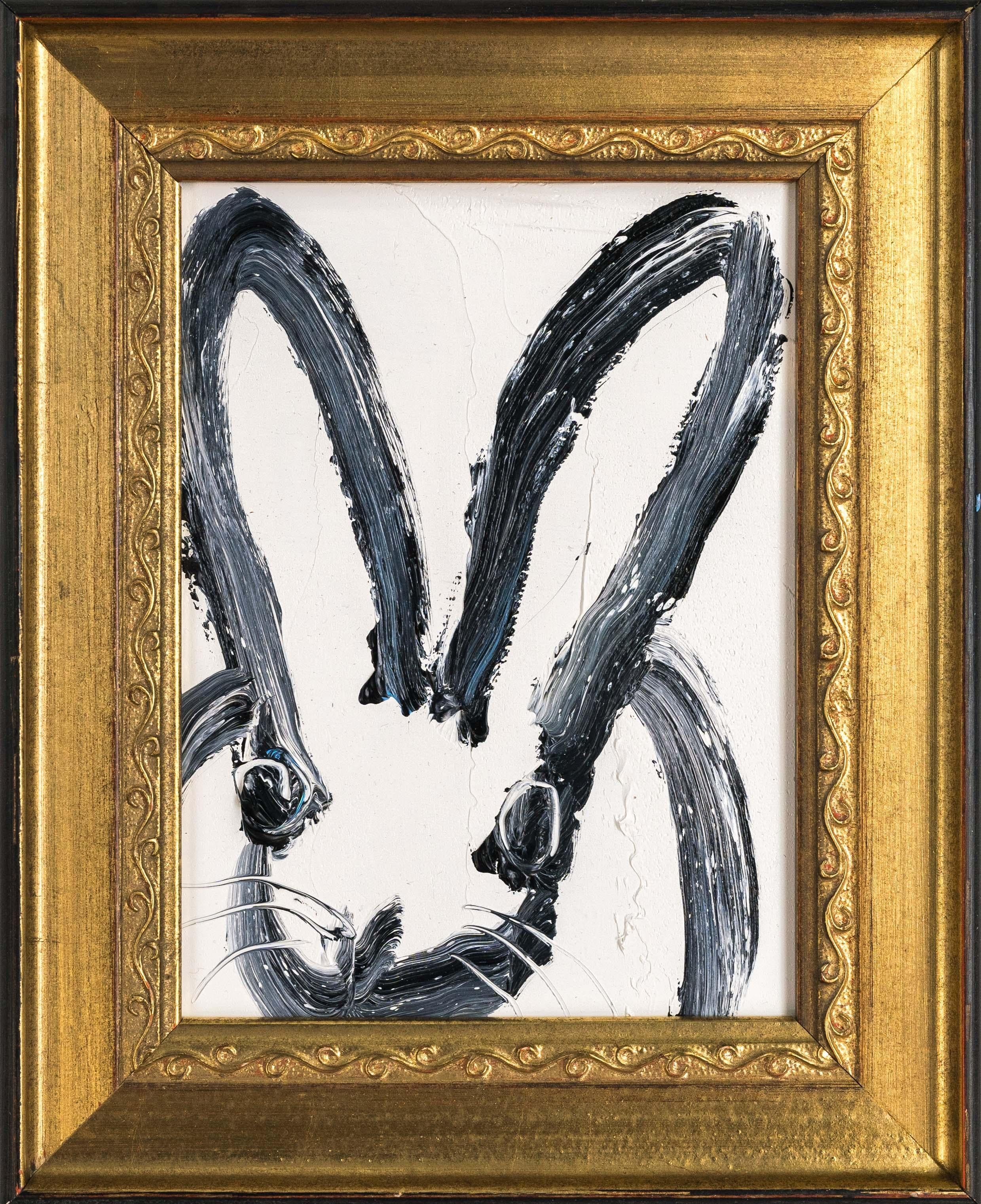 Hunt Slonem "Stanford" coniglietto bianco e nero