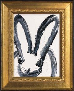 Hunt Slonem "Stanford" coniglietto bianco e nero