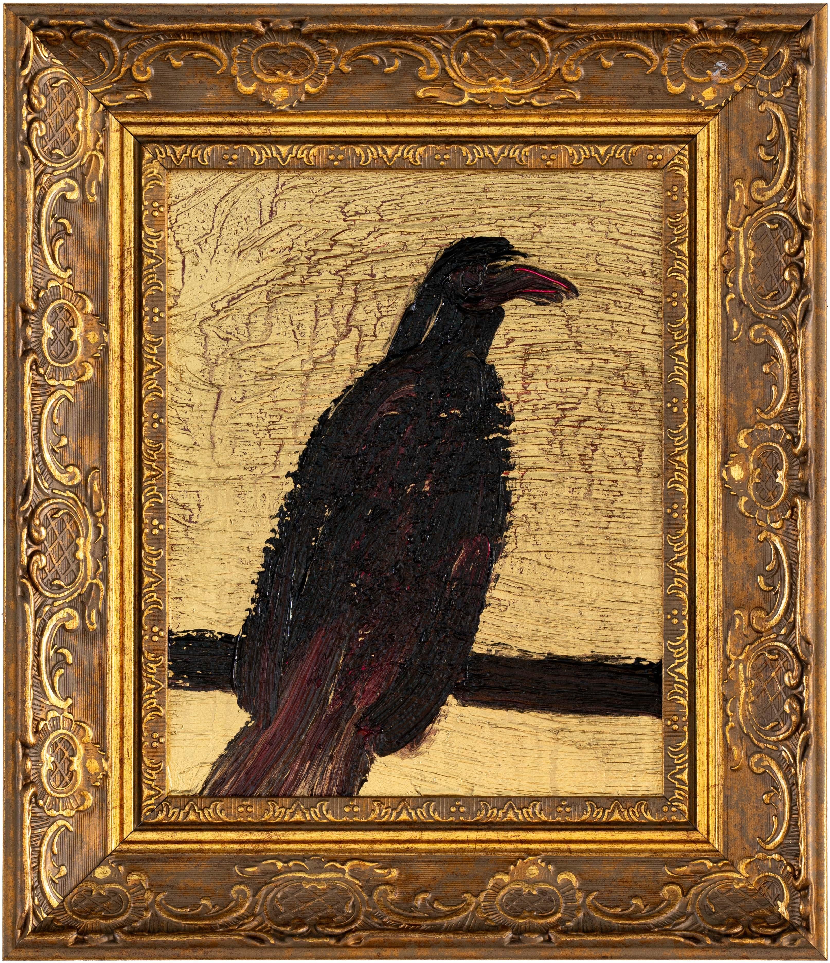 Hunt Slonem "Starling III" painting of a bird