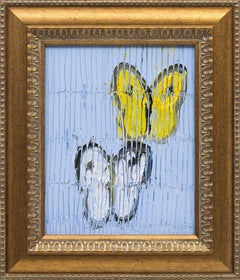 Hunt Slonem "Sulphur" Unique Oil Painting of Butterflies