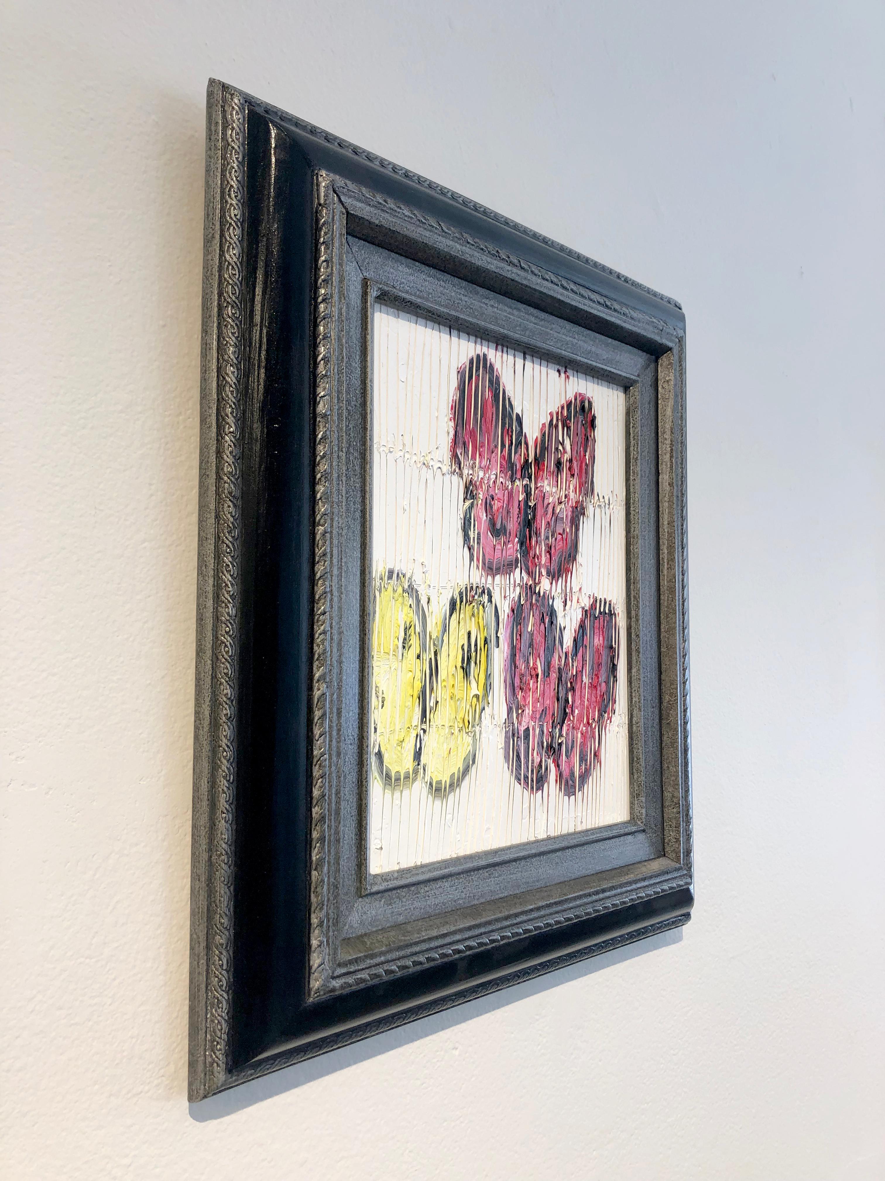 Hunt Slonem, « Trois mouchetures II », peinture à l'huile de papillons 10x8 dans un cadre ancien 2