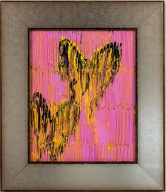 Hunt Slonem "Tiger Swallowtails" Yellow & Pink Butterflies