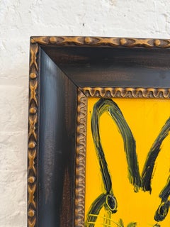 Hunt Slonem "Tinsely" Black and Yellow Bunny