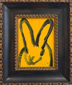 Hunt Slonem "Tinsely" Black and Yellow Bunny
