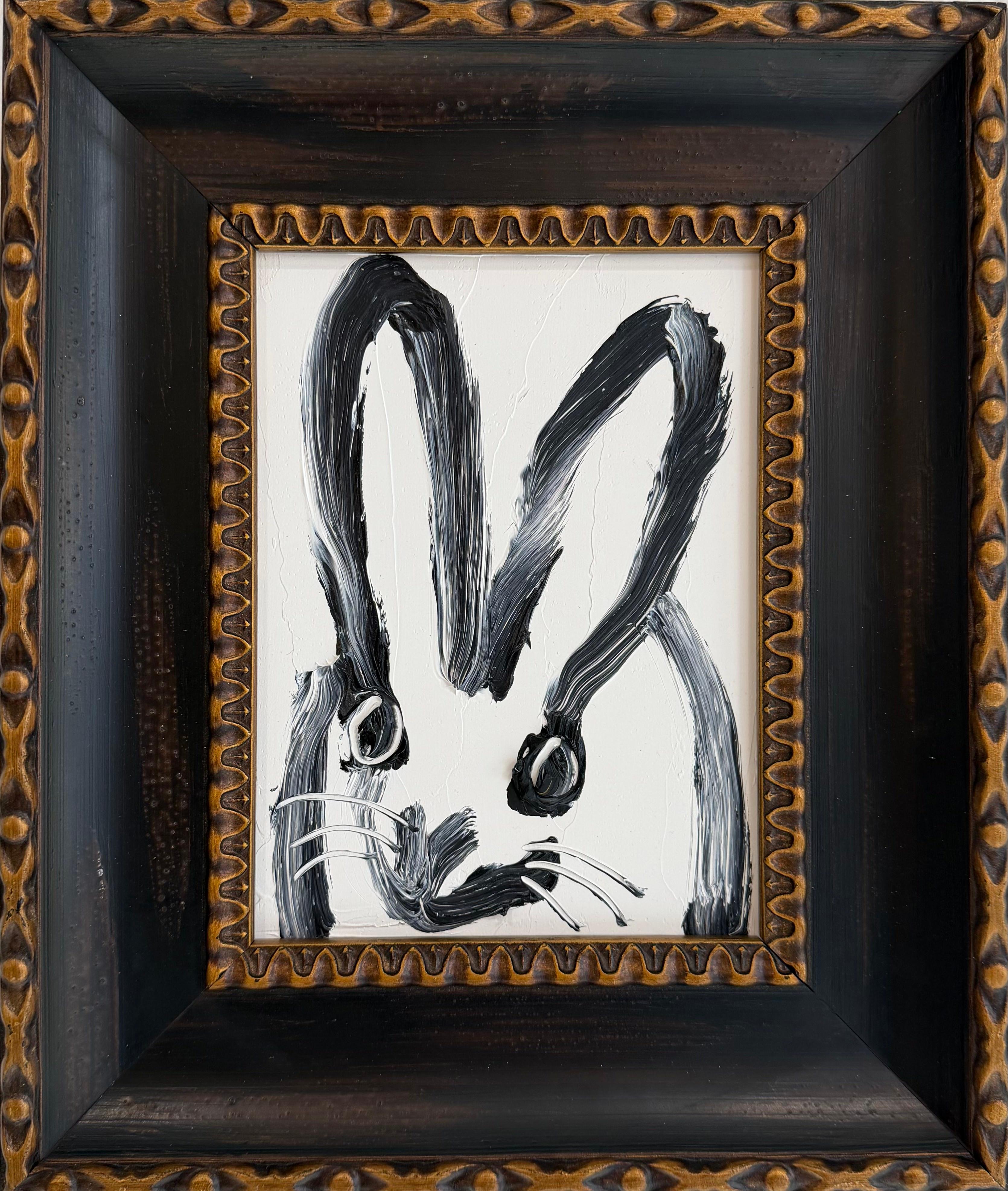 Hunt Slonem "Tod" Black and White Bunny
