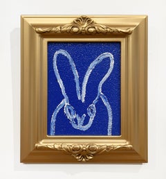 Hunt Slonem "True Blue 2" Original bunny painting in oil