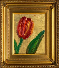 Hunt Slonem "Tulipán" en oro
