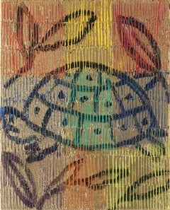 Hunt Slonem "Turtle Run II" painting on canvas