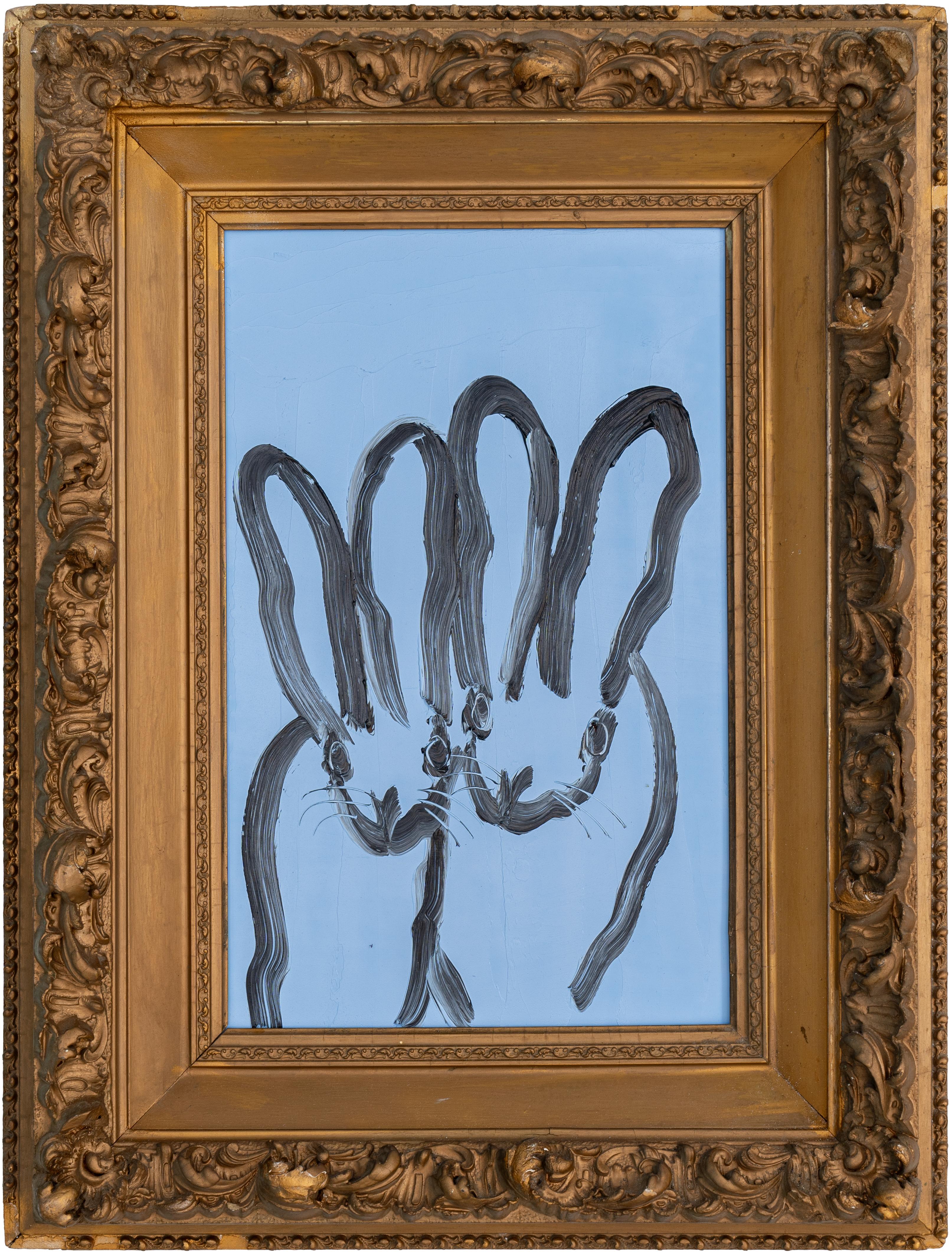 Hunt Slonem "Two Blues" Bunnies