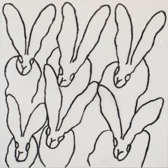 Hunt Slonem "Untitled" Black and White Diamond Dust Bunnies