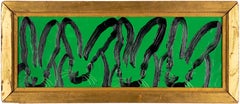 Hunt Slonem "UNTITLED" Lapins sur vert