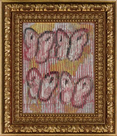 Hunt Slonem "Untitled" Neoexpressionist Butterflies Framed Oil on Wood Painting
