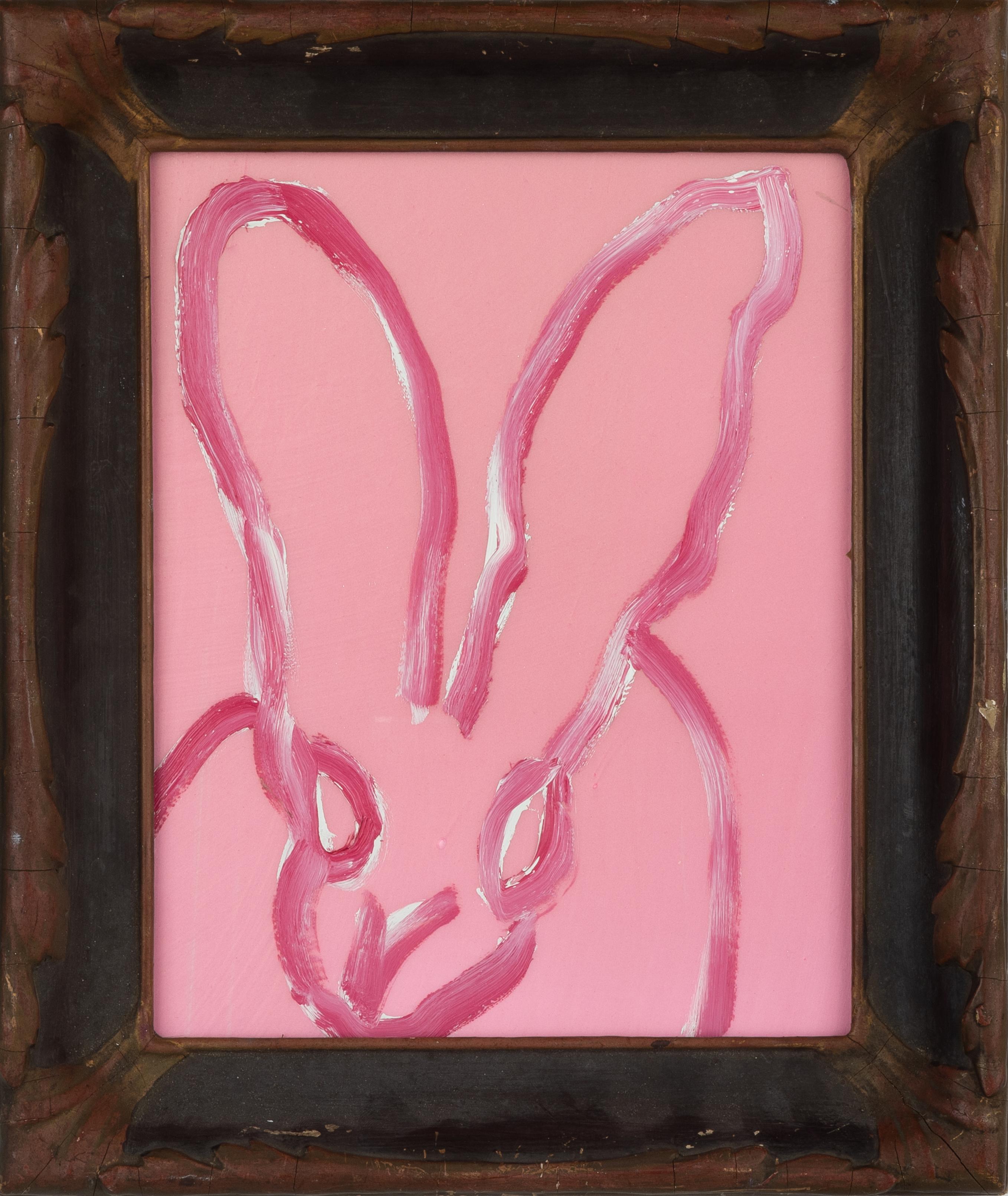 Hunt Slonem Untitled Gold & Silver Metallic Bunny
Black gestured bunny on gold and silver metallic background with wooden frame

Oil on Wood

Unframed: 10 x 8 in.
Framed: 13 x 11 in.

Hunt Slonem is a well-renowned American artist is known for his