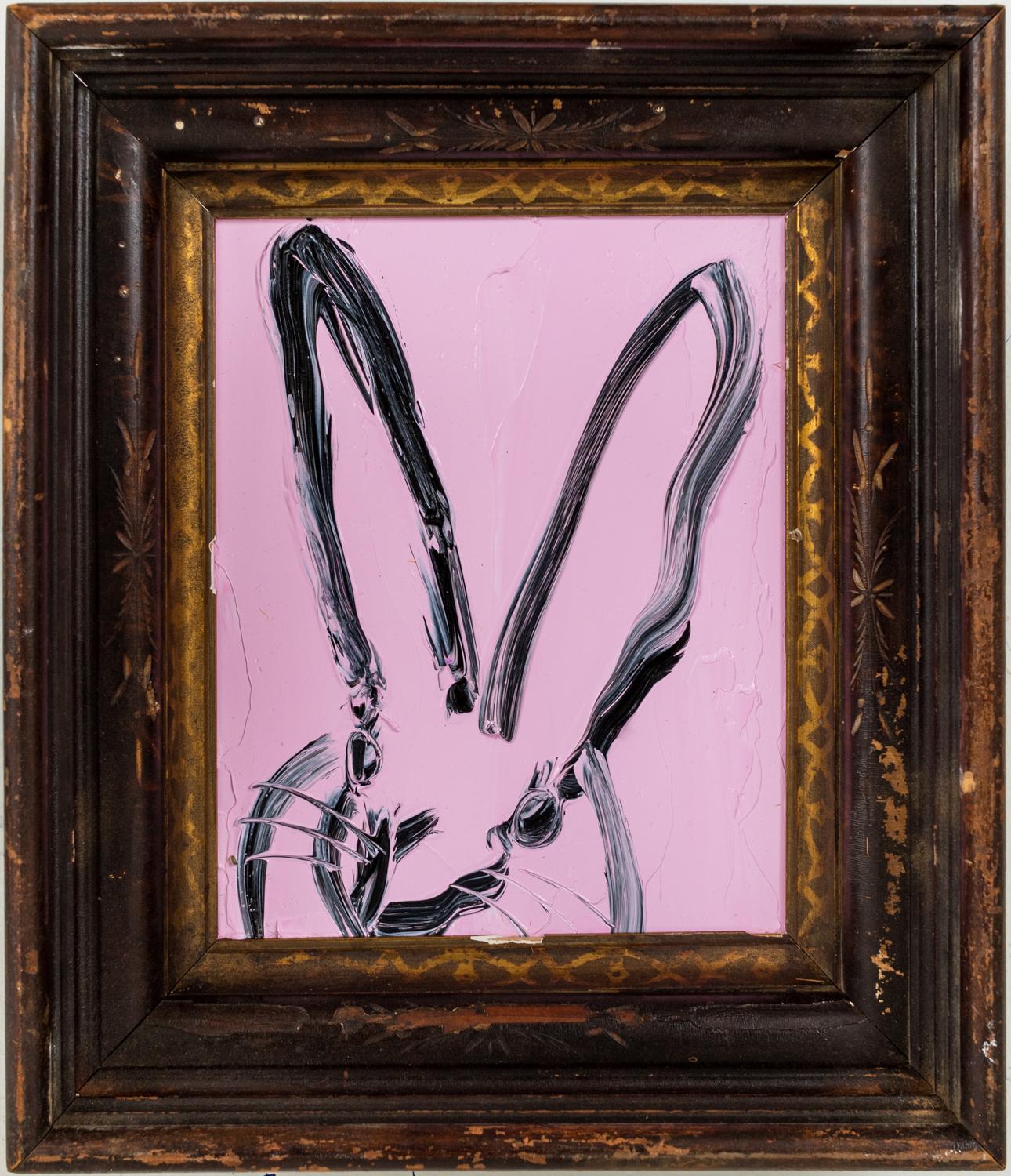 Hunt Slonem "Senza titolo" Coniglietto rosa
Un singolo coniglio gesticolato in nero su uno sfondo rosa chiaro in una cornice vintage

Senza cornice: 10 x 8 pollici
Incorniciato: 14,5 x 12,5 pollici
*I dipinti sono incorniciati - Tieni presente che i