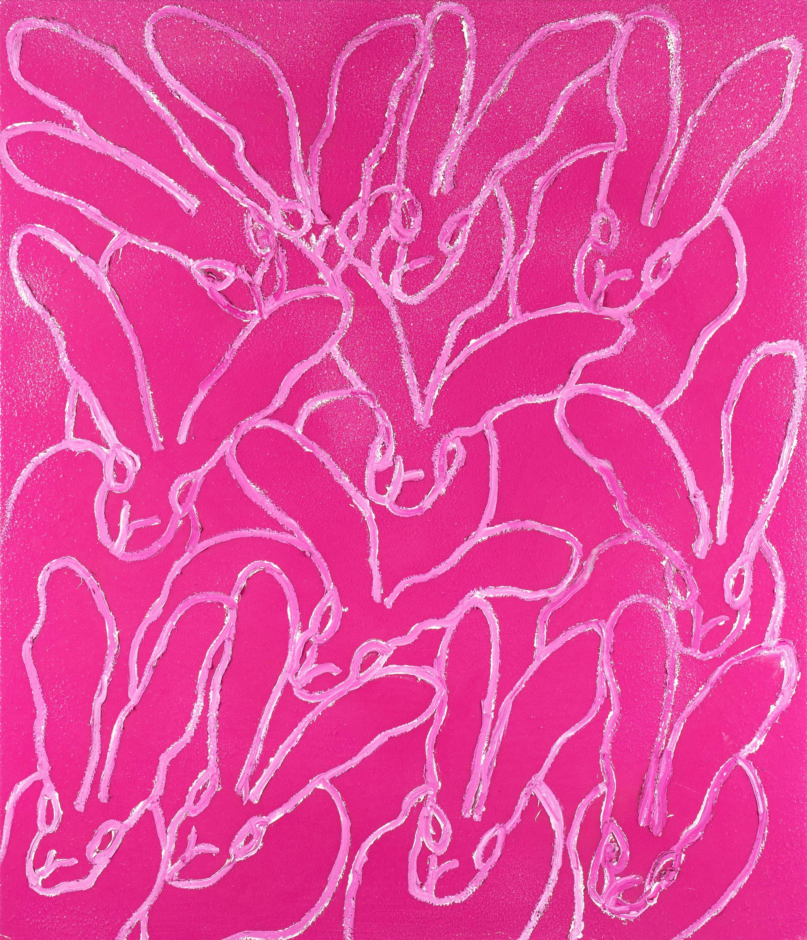 Hunt Slonem "Untitled" Pink Diamond Dust Bunnies