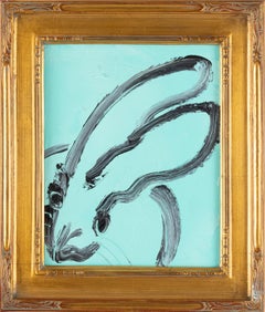 Hunt Slonem "Untitled" Seafoam Green Bunny