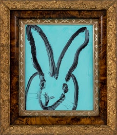 Hunt Slonem "Vera" Aqua Blue Bunny